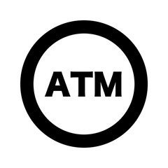Round ATM sign. ATM mark. Vector.