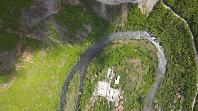 Amazing Aerial view of iskar gorge near village of Bov, Balkan Mountains, Bulgaria