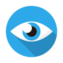 Fototapeta premium Modern blue eye with shadow icon. Vector.