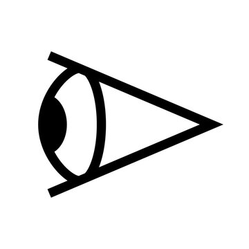 Simple eye side icon. Vector.
