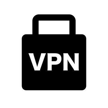 VPN padlock silhouette icon. Vector.