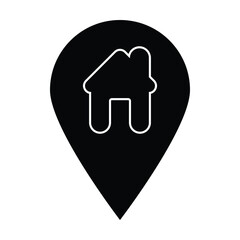 pin home icon, pin vector, home illustration