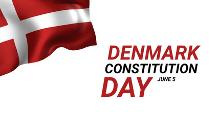 Denmark happy constitution day greeting card, banner vector illustration. Danish holiday 5th of June design element with flag 
