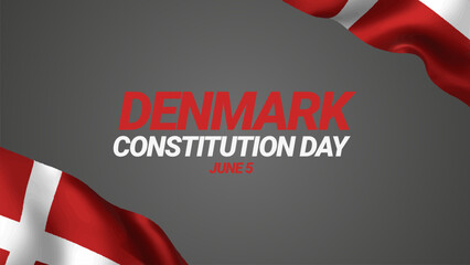 Denmark happy constitution day greeting card, banner vector illustration. Danish holiday 5th of June design element with flag 