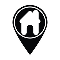 pin home icon, pin vector, home illustration
