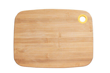 Bamboo cutting board isolated on white background