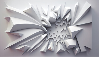Abstract 3D White Background. Generate Ai.