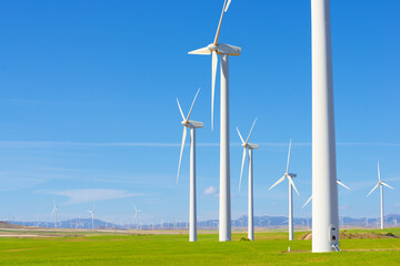 Fototapeta premium Wind turbine generators for green electricity production