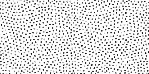 Vector hand drawn seamless pattern with tiny small circles. Artistic digital paper. Endless texture backdrop. Tileable background illustration in black and white colors - 607285183