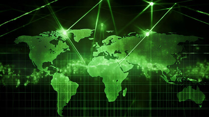 Obraz premium Binary circuit board future technology, green world cyber security concept background, abstract hi speed digital internet. AI Generative.