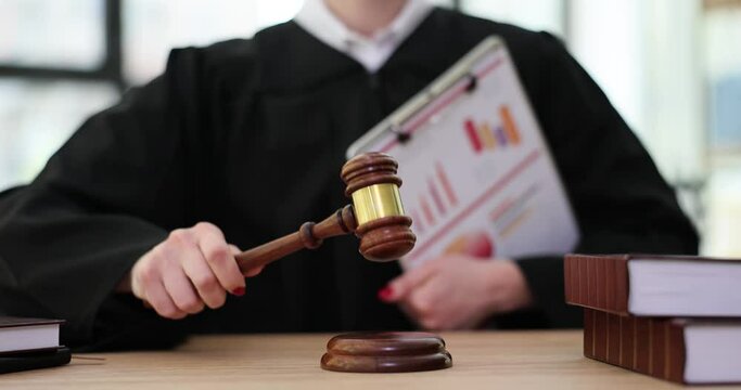 Financial report and analytics falsification of financial documents with court gavel. Financial reporting fraud