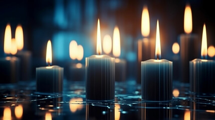 Stock market or forex trading charts and candlestick chart. Generative AI.