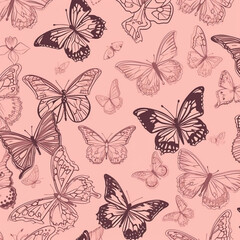 seamless patterns of elegance and delight in a pink butterfly background