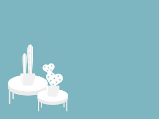 シンプルなサボテンのインテリア　左寄せ