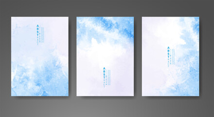 Cards with watercolor background. Design for your cover, date, postcard, banner, logo.