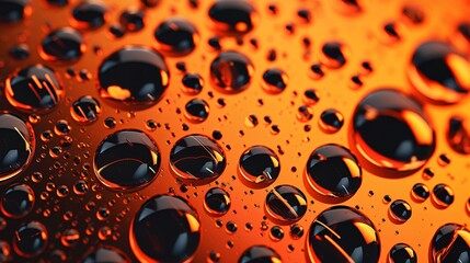 an orange and black background with oil drops, moire pattern illustration. generative AI - obrazy, fototapety, plakaty