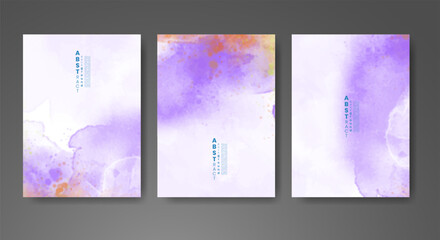 Cards with watercolor background. Design for your cover, date, postcard, banner, logo.