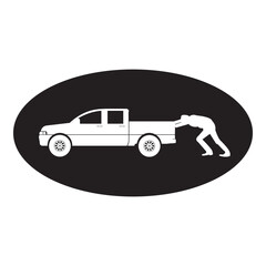car icon breaking down or pushing car