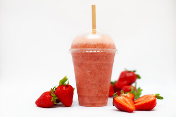 strawberry smoothie with strawberry