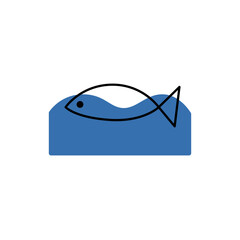 Obraz na płótnie Canvas Fish swimming flat icon