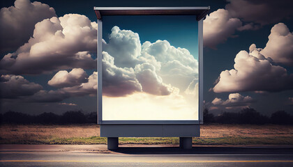 Photo blank mock up for outdoor advertising poster billboard. Generate Ai.