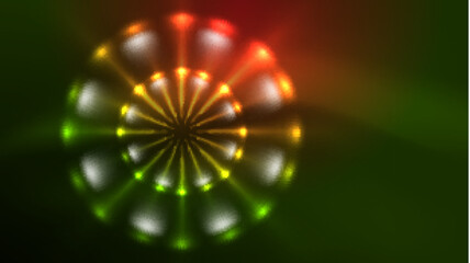 Neon glowing circles, magic energy space light concept, abstract background wallpaper design