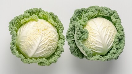 Fototapeta premium Fresh organic cabbage heads Generative AI