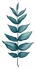 Fototapeta premium Watercolor green leave. Generative AI