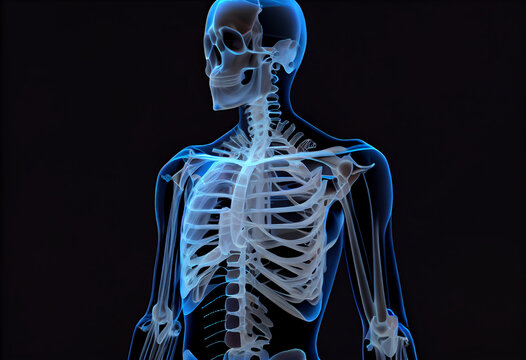 3D X-Ray Image Of Human Healthy. Generate Ai