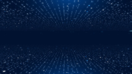 data center binary code running, big data for business, dark blue digital concept