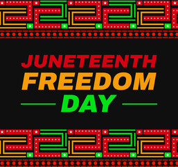 Juneteenth Freedom Day wallpaper in traditional style with colorful typography and design