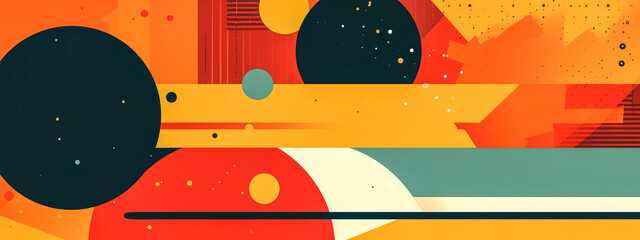 abstract retro style art banner, made with Generative AI