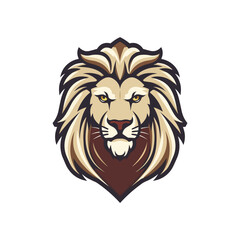 Minimalist lion head logo in vector.