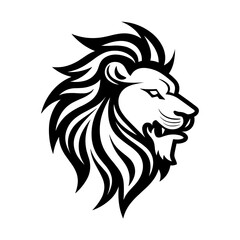 Fototapeta premium Minimalist lion head logo in vector.