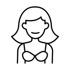 Summer beach woman icon