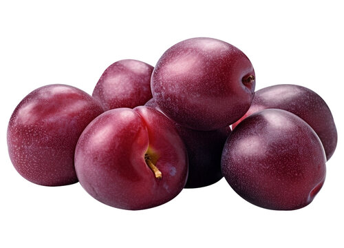 plums isolated on white background