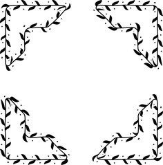 Conner shape Half frame Flower frame wreath vector border floral photo frame romantic Botanical Branches decoration wedding anniversary birthday new year newborn mother Christmas valentine winner