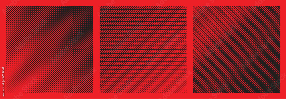 Wall mural set of zig-zag oblique straight lines pattern in vector