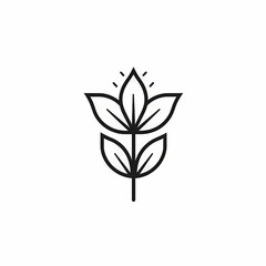 Minimalist Flower Flat Logo Illustration