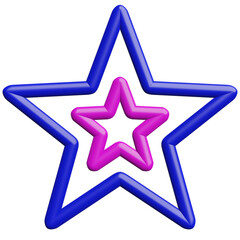 3D Retro Y2K Element 5 Star