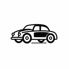 A Car Simple Black And White Icon Illustration