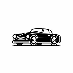 Fototapeta premium A Car Simple Black And White Icon Illustration