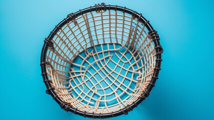 Naklejka premium Top view of supermarket shopping basket Generative AI
