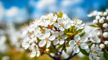 Obraz premium Beautiful blurred spring background nature with bloom Generative AI