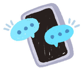 Color picture, cute lines, icon, symbol, business, talk, conversation phone