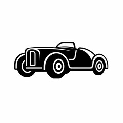 Simple Black Line Monster Car Icon Illustration