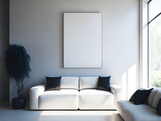 Living room sofa white canvas