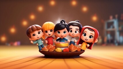 international day of friendship cartoon 3d july 30th Generative AI