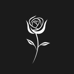 Minimalistic Rose Flower Logo Design Illustration