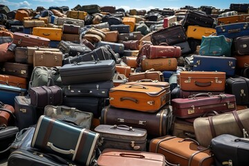 Image of big mass with baggage at the airport